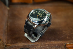Bosphorus Watch Strap - Rolled Canvas Charcoal Black