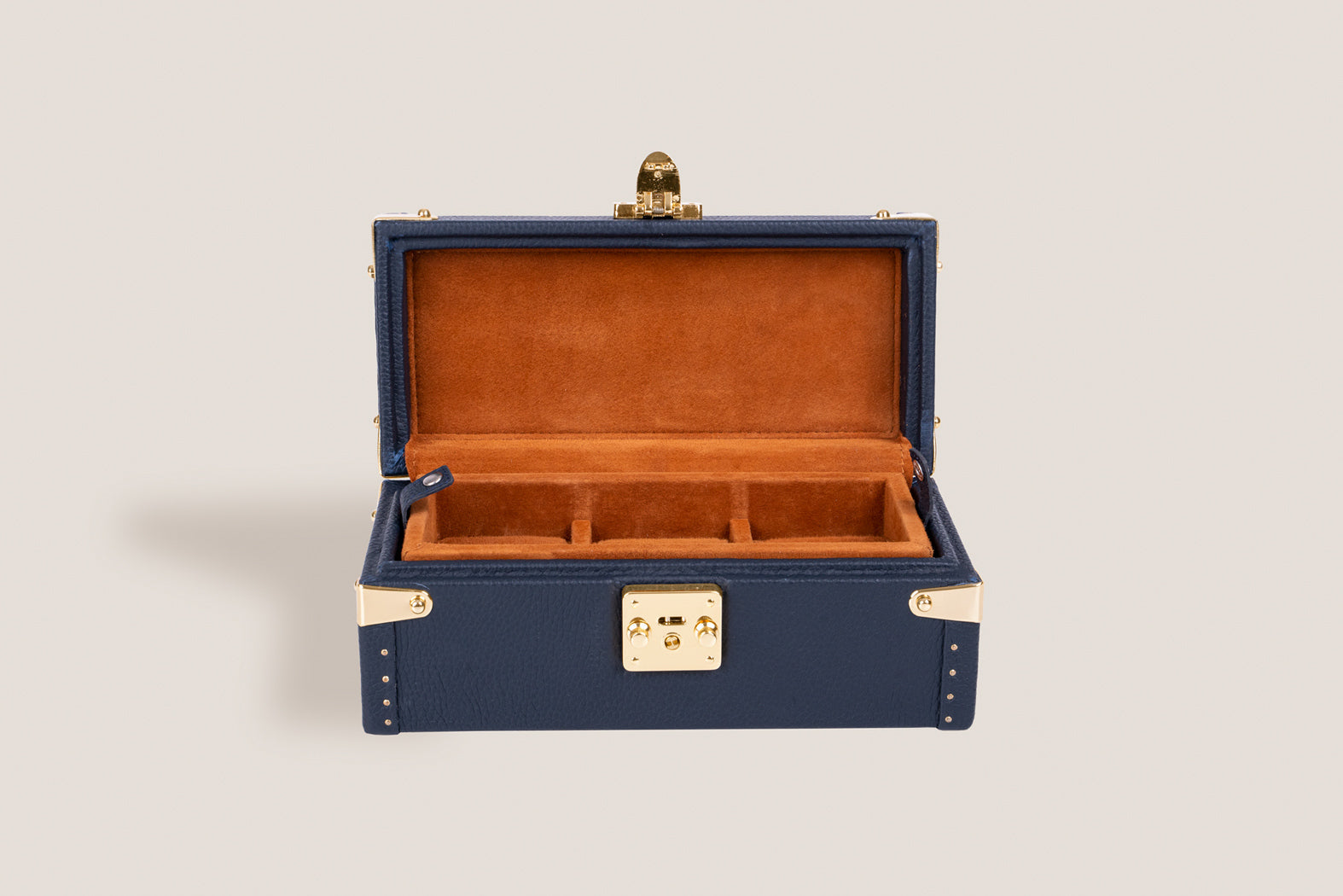 Petra Watch Case - Togo Dark Blue for 8 Watches for Eight Watches